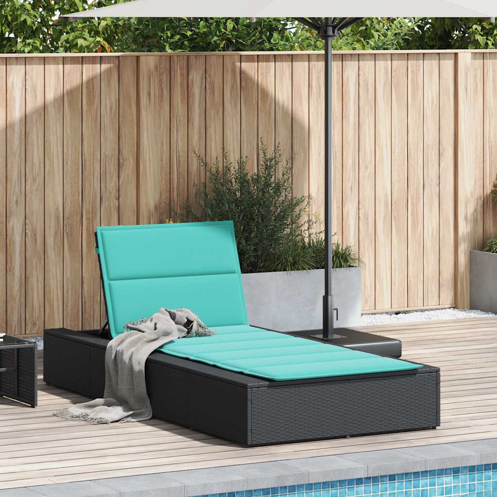 Ligbed met zwevend kussen poly rattan zwart is nu te koop bij PeponiXL, paradijselijk wonen!