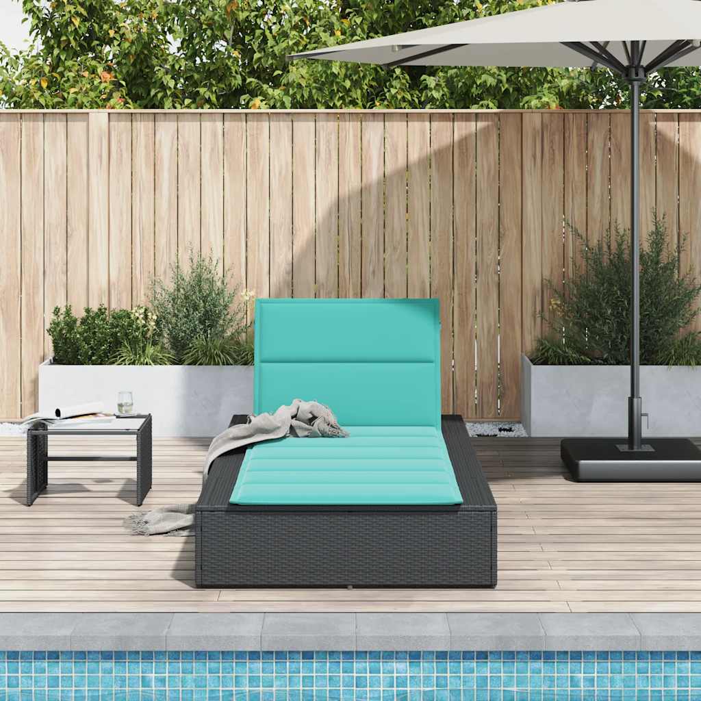 Ligbed met zwevend kussen poly rattan zwart is nu te koop bij PeponiXL, paradijselijk wonen!