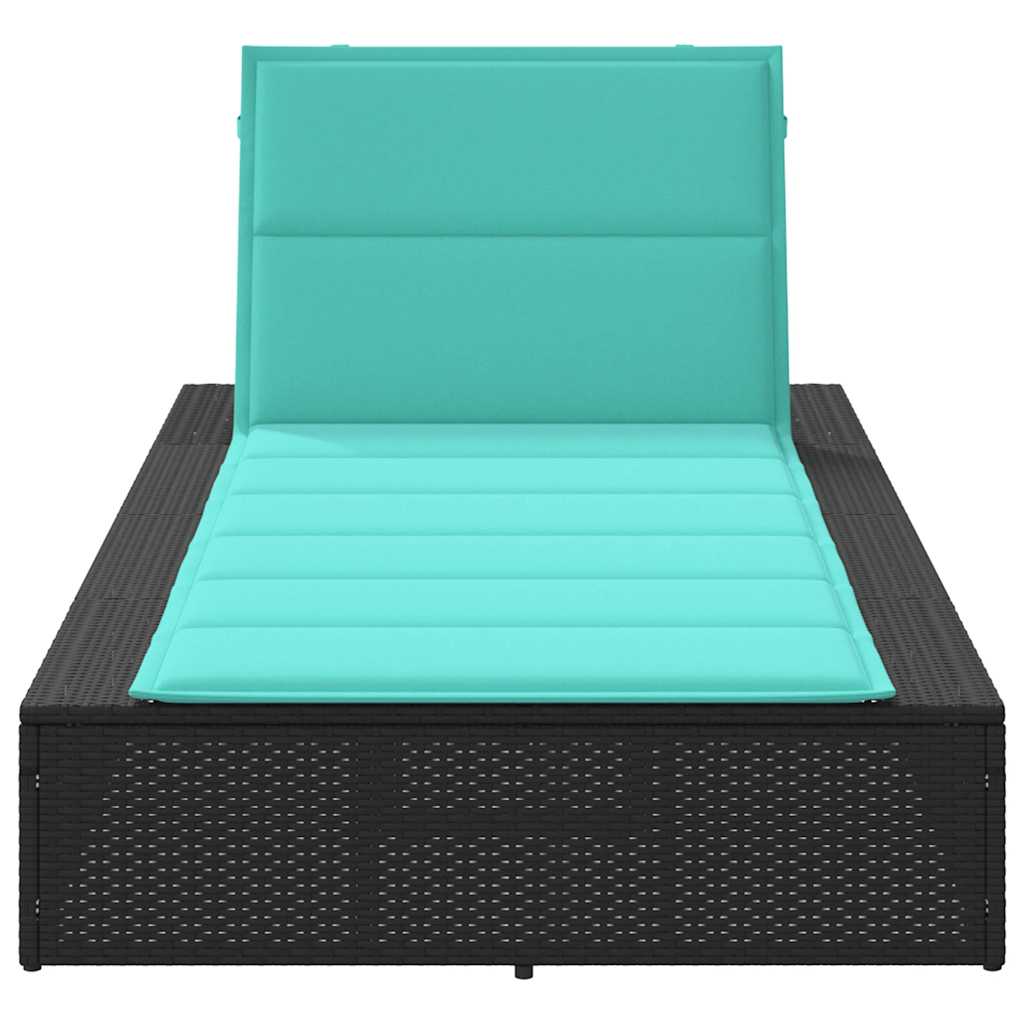 Ligbed met zwevend kussen poly rattan zwart is nu te koop bij PeponiXL, paradijselijk wonen!