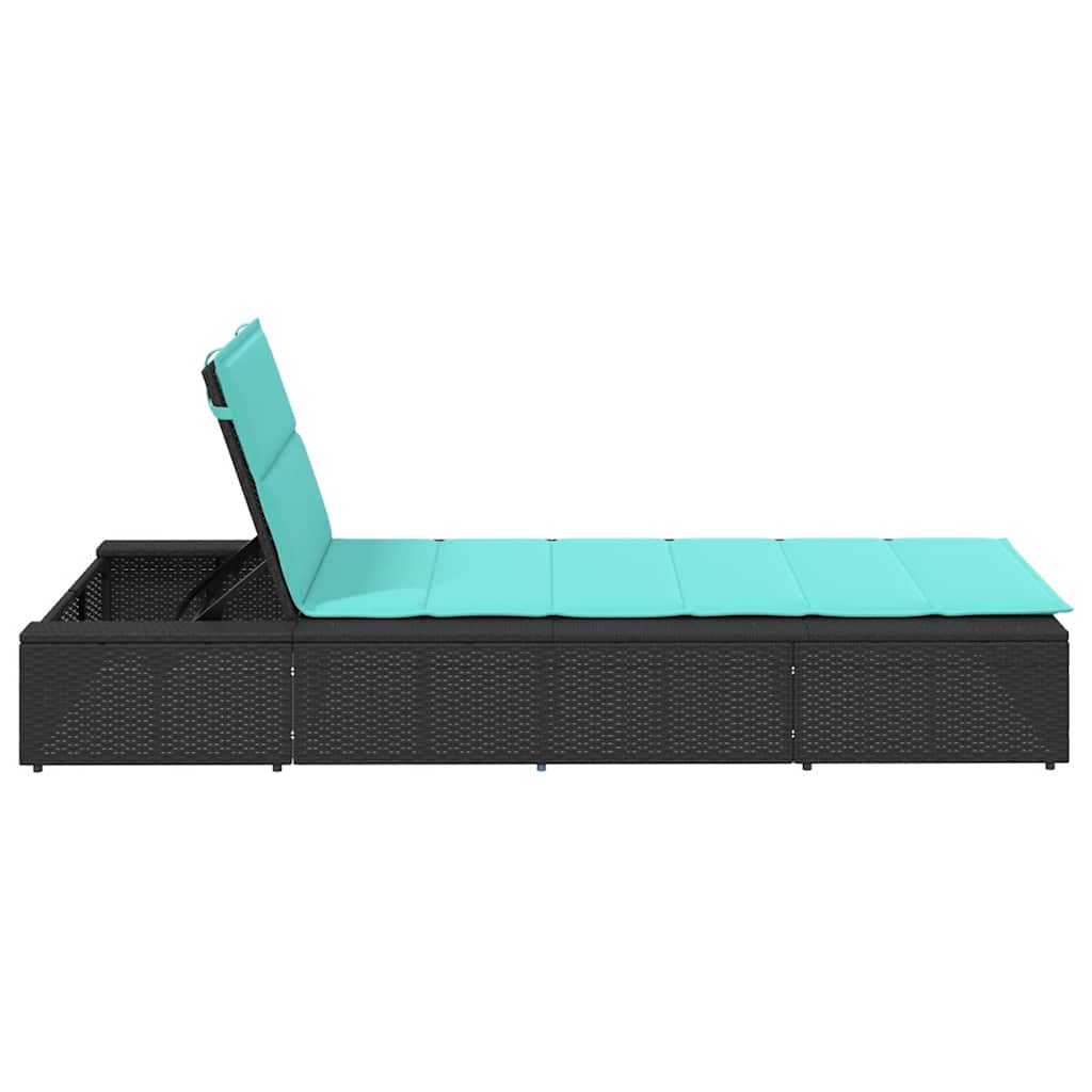 Ligbed met zwevend kussen poly rattan zwart is nu te koop bij PeponiXL, paradijselijk wonen!