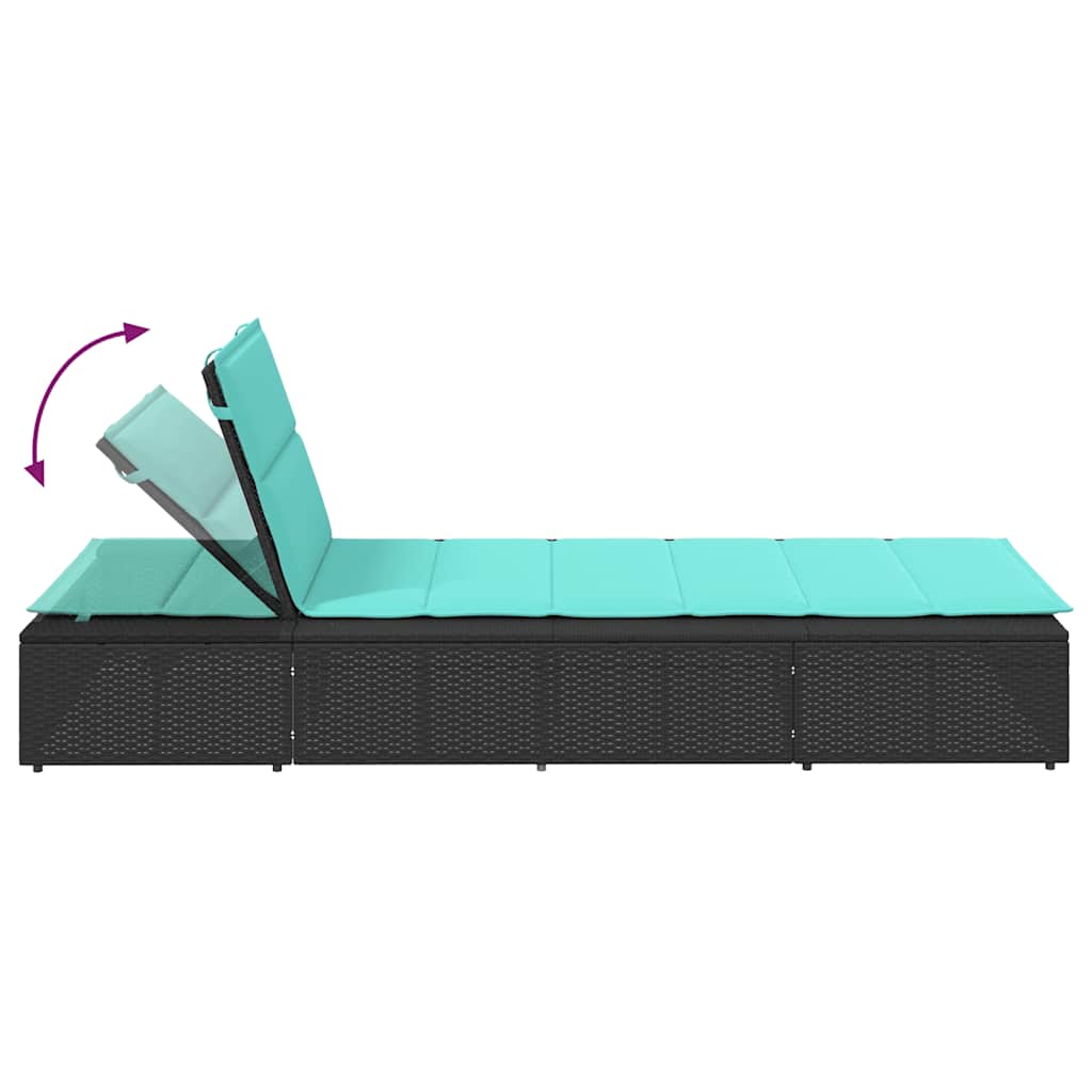 Ligbed met zwevend kussen poly rattan zwart is nu te koop bij PeponiXL, paradijselijk wonen!
