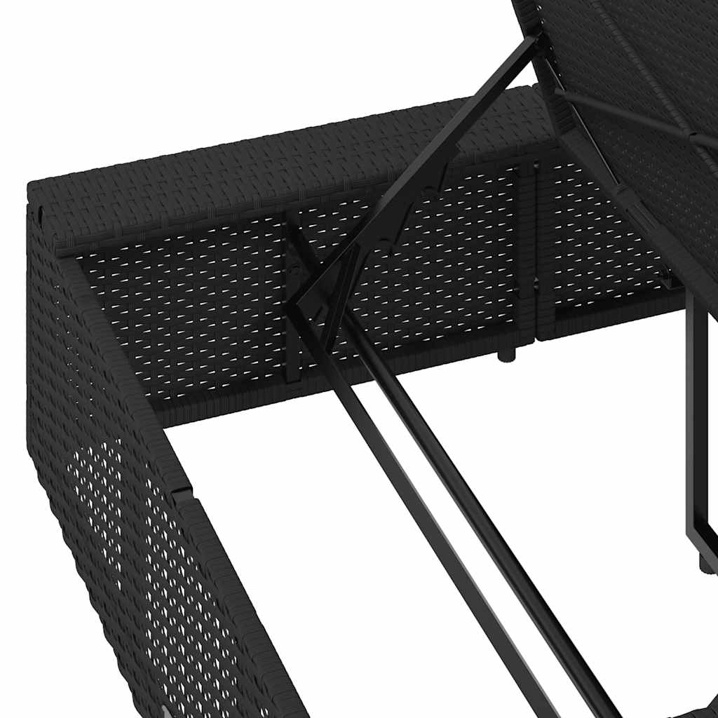 Ligbed met zwevend kussen poly rattan zwart is nu te koop bij PeponiXL, paradijselijk wonen!