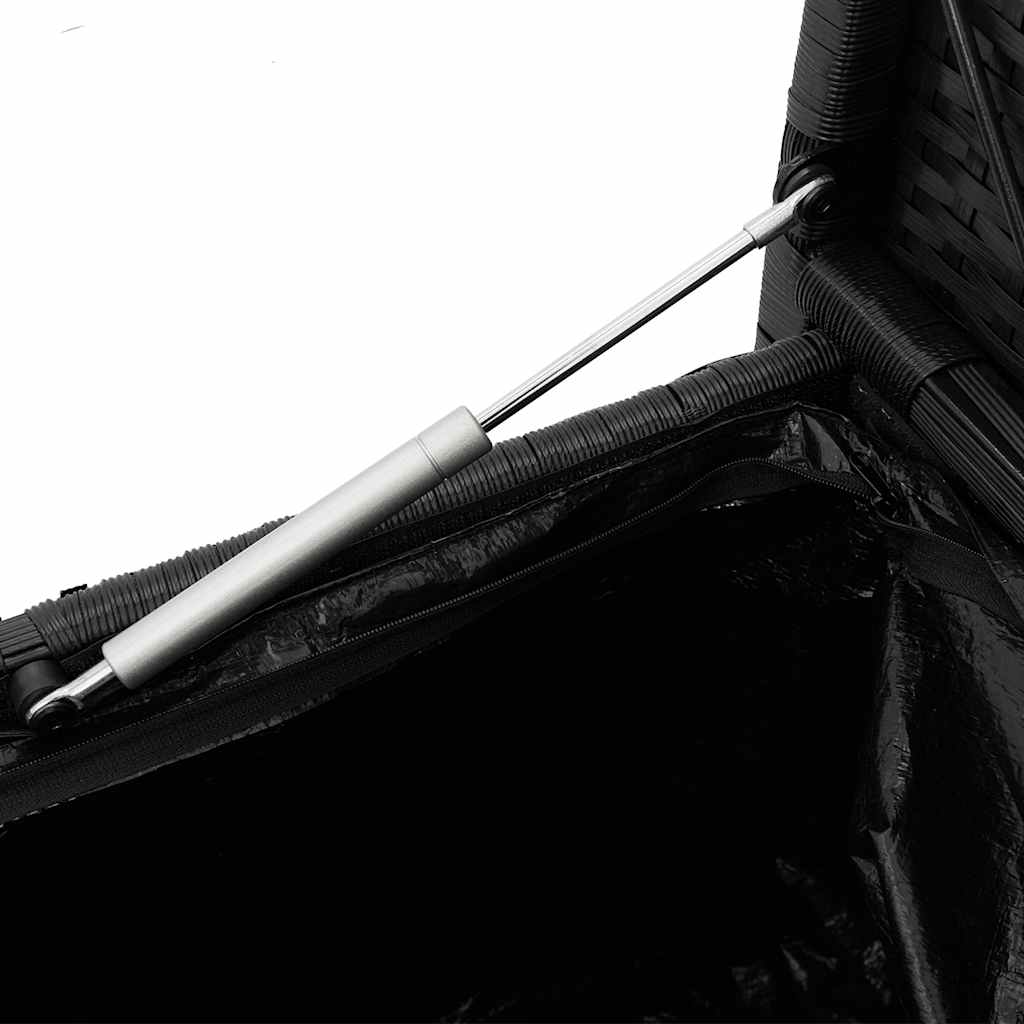 Tuinbank met kussen poly rattan zwart is nu te koop bij PeponiXL, paradijselijk wonen!