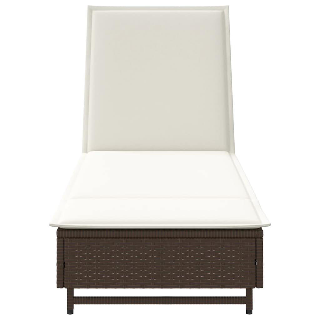 Ligbed met wielen en kussen poly rattan bruin is nu te koop bij PeponiXL, paradijselijk wonen!