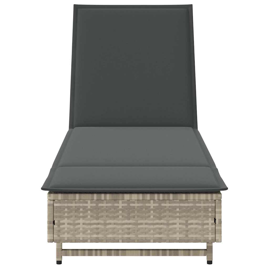 Ligbed met wielen en kussens poly rattan lichtgrijs is nu te koop bij PeponiXL, paradijselijk wonen!
