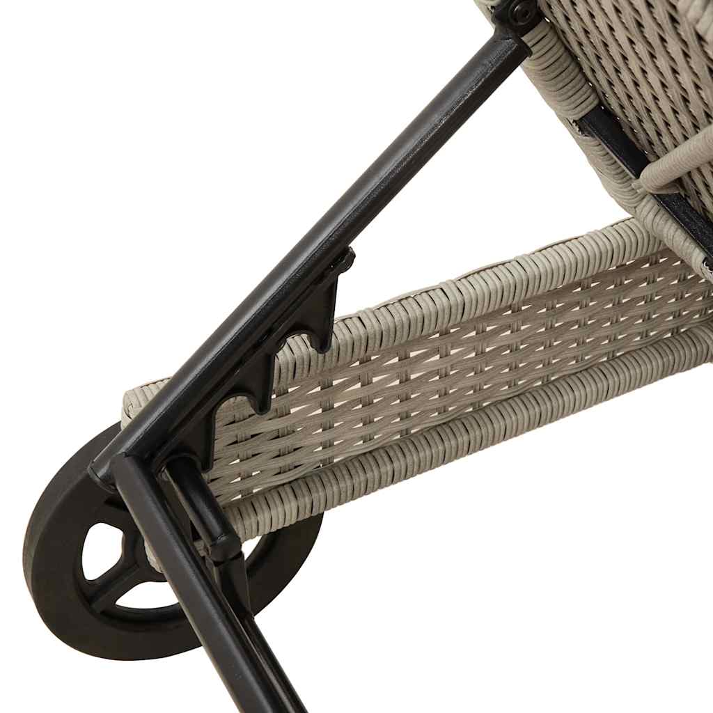 Ligbed met wielen en kussens poly rattan lichtgrijs is nu te koop bij PeponiXL, paradijselijk wonen!