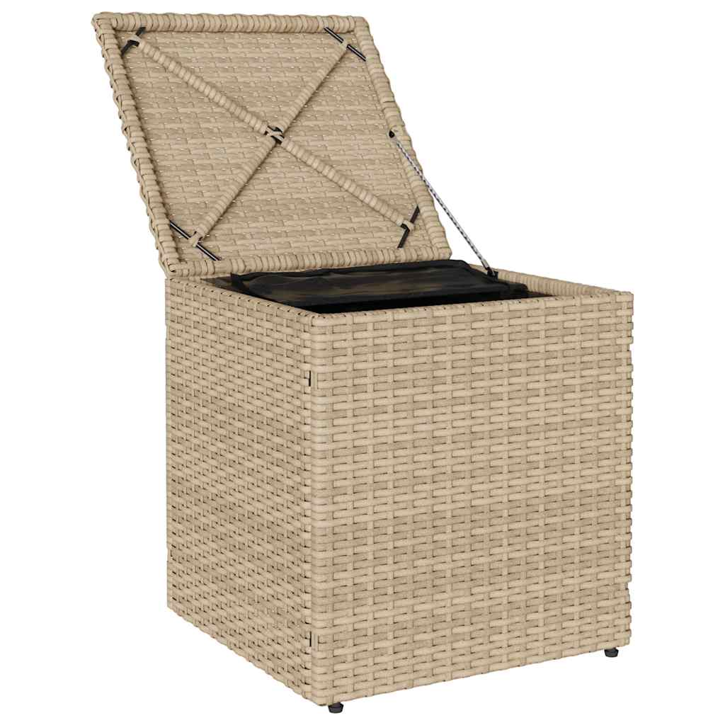Tuinkrukken met kussens 2 st 40x40x43 cm poly rattan beige is nu te koop bij PeponiXL, paradijselijk wonen!