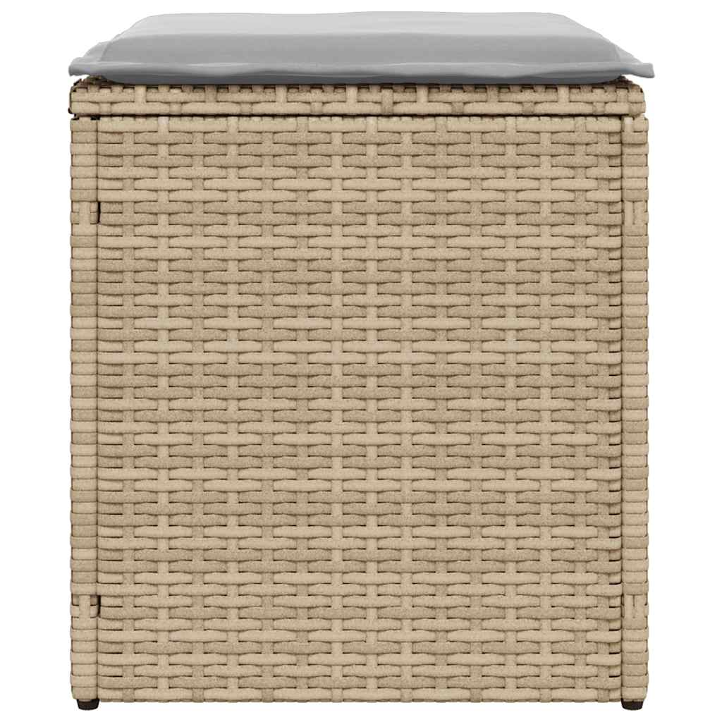 Tuinkrukken met kussens 2 st 40x40x43 cm poly rattan beige is nu te koop bij PeponiXL, paradijselijk wonen!