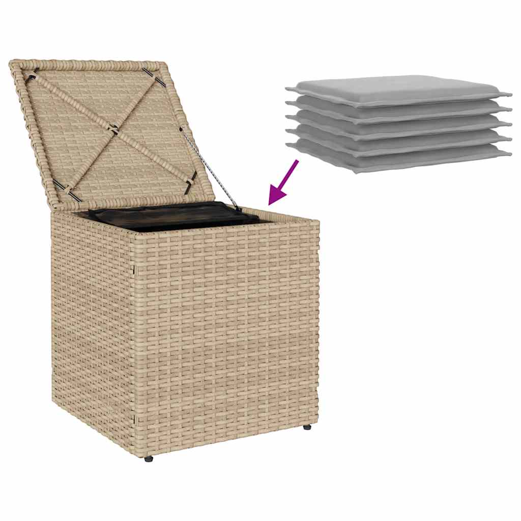 Tuinkrukken met kussens 2 st 40x40x43 cm poly rattan beige is nu te koop bij PeponiXL, paradijselijk wonen!