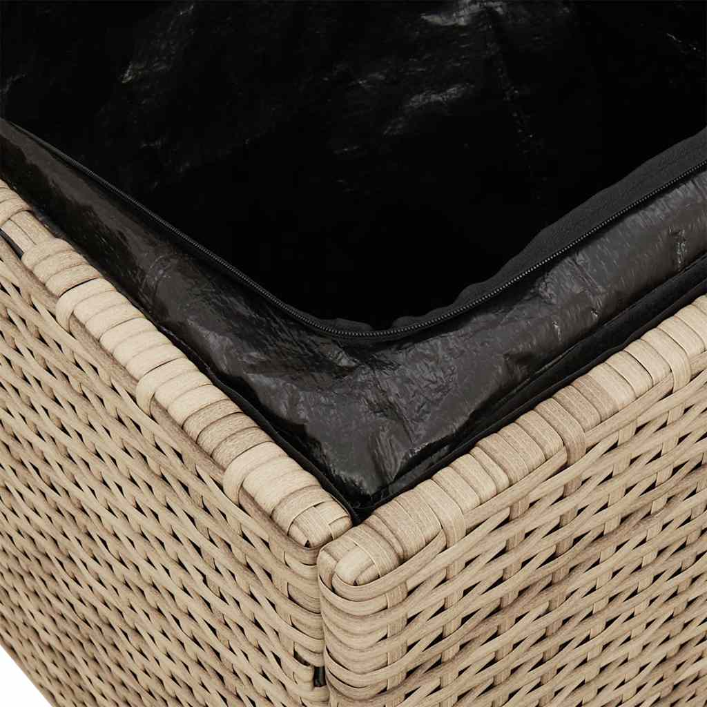 Tuinkrukken met kussens 2 st 40x40x43 cm poly rattan beige is nu te koop bij PeponiXL, paradijselijk wonen!