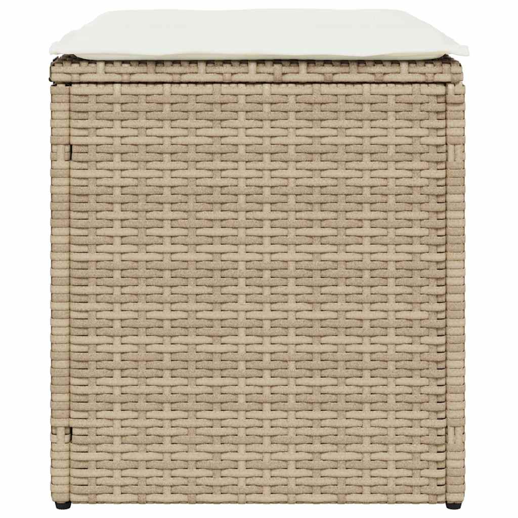 Tuinkrukken met kussens 2 st 40x40x43 cm poly rattan beige is nu te koop bij PeponiXL, paradijselijk wonen!