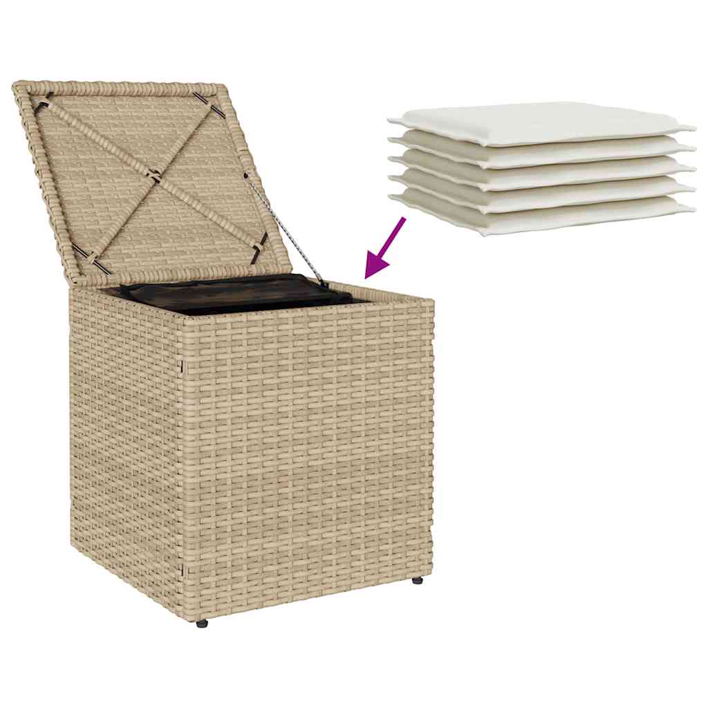 Tuinkrukken met kussens 2 st 40x40x43 cm poly rattan beige is nu te koop bij PeponiXL, paradijselijk wonen!