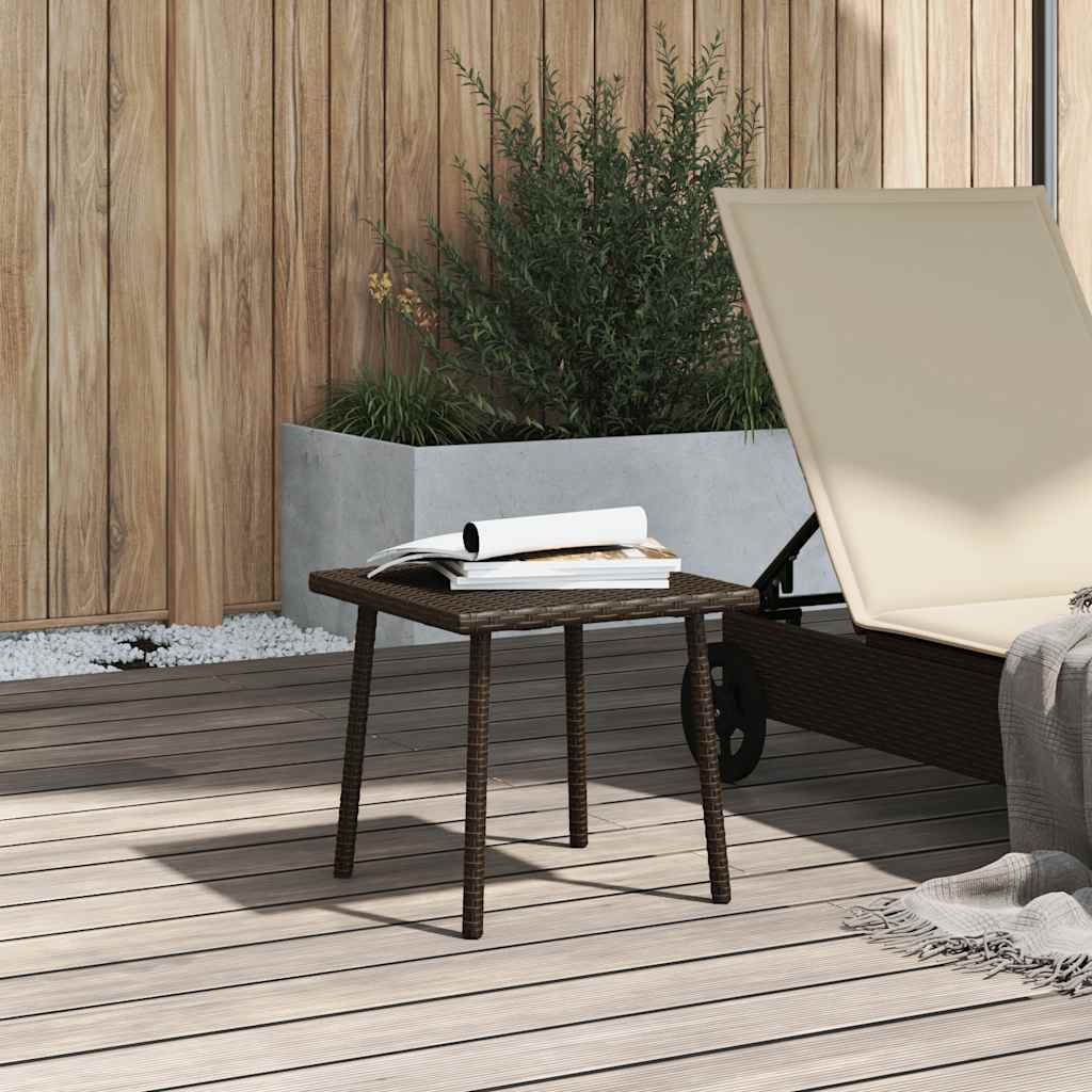 Tuin salontafel rechthoekig 40x40x37 cm poly rattan bruin is nu te koop bij PeponiXL, paradijselijk wonen!