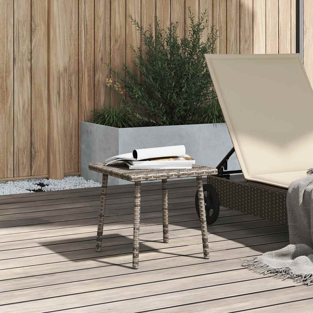 Tuin salontafel rechthoekig 40x40x37 cm poly rattan grijs is nu te koop bij PeponiXL, paradijselijk wonen!
