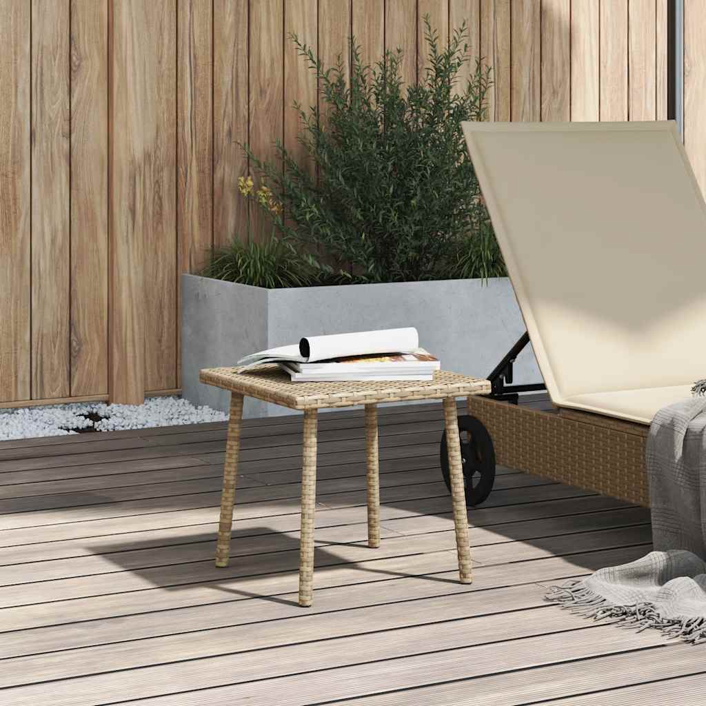 Tuin salontafel rechthoekig 40x40x37 cm poly rattan beige is nu te koop bij PeponiXL, paradijselijk wonen!