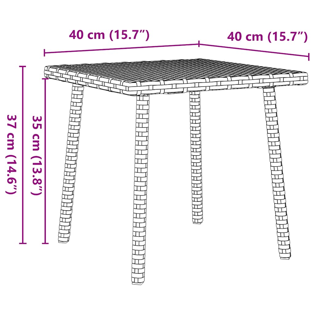 Tuin salontafel rechthoekig 40x40x37 cm poly rattan beige is nu te koop bij PeponiXL, paradijselijk wonen!