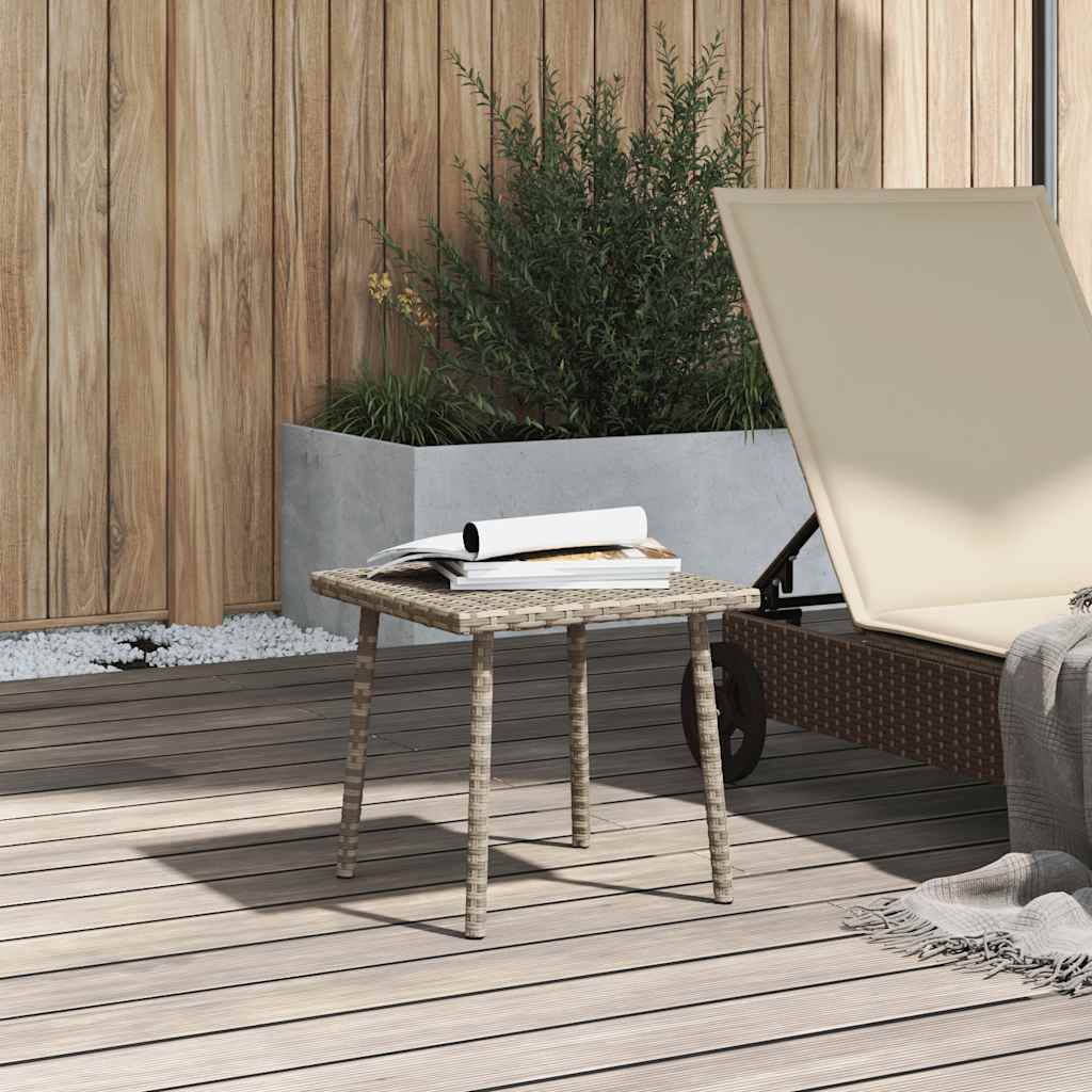 Tuin salontafel rechthoekig 40x40x37 cm poly rattan lichtgrijs is nu te koop bij PeponiXL, paradijselijk wonen!
