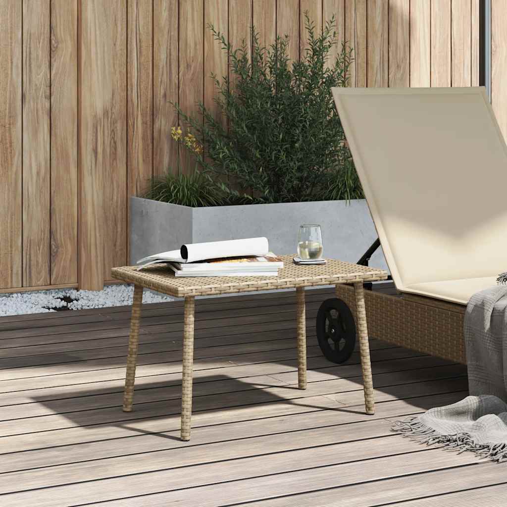 Tuin salontafel rechthoekig 60x40x37 cm poly rattan beige is nu te koop bij PeponiXL, paradijselijk wonen!