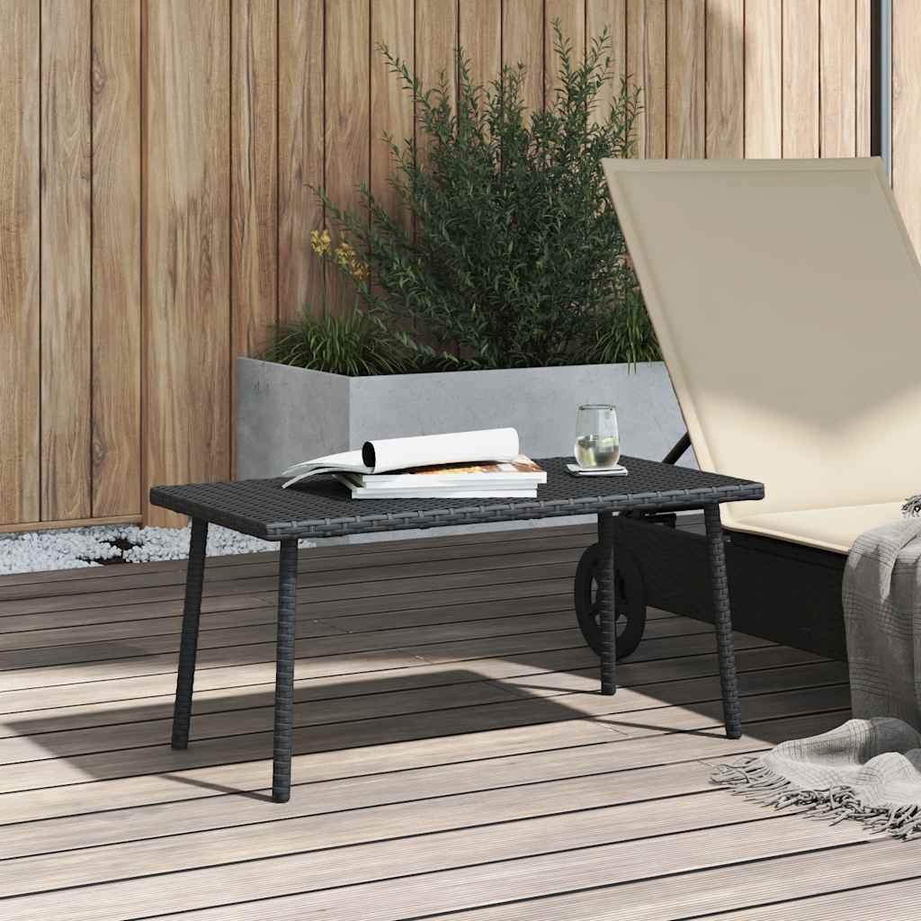 Tuin salontafel rechthoekig 80x40x37 cm poly rattan zwart is nu te koop bij PeponiXL, paradijselijk wonen!