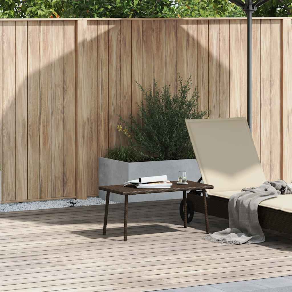 Tuin salontafel rechthoekig 80x40x37 cm poly rattan bruin is nu te koop bij PeponiXL, paradijselijk wonen!