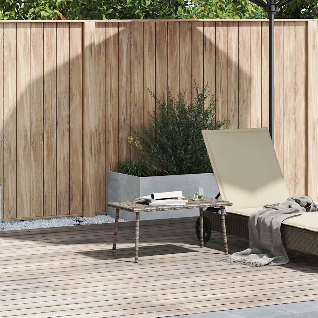 Tuin salontafel rechthoekig 80x40x37 cm poly rattan grijs is nu te koop bij PeponiXL, paradijselijk wonen!