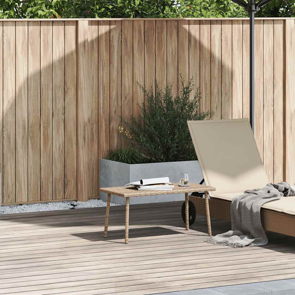 Tuin salontafel rechthoekig 80x40x37 cm poly rattan beige is nu te koop bij PeponiXL, paradijselijk wonen!