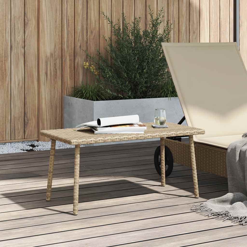 Tuin salontafel rechthoekig 80x40x37 cm poly rattan beige is nu te koop bij PeponiXL, paradijselijk wonen!