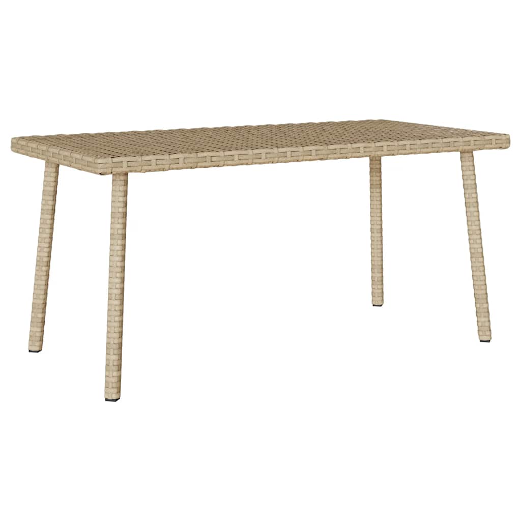 Tuin salontafel rechthoekig 80x40x37 cm poly rattan beige is nu te koop bij PeponiXL, paradijselijk wonen!