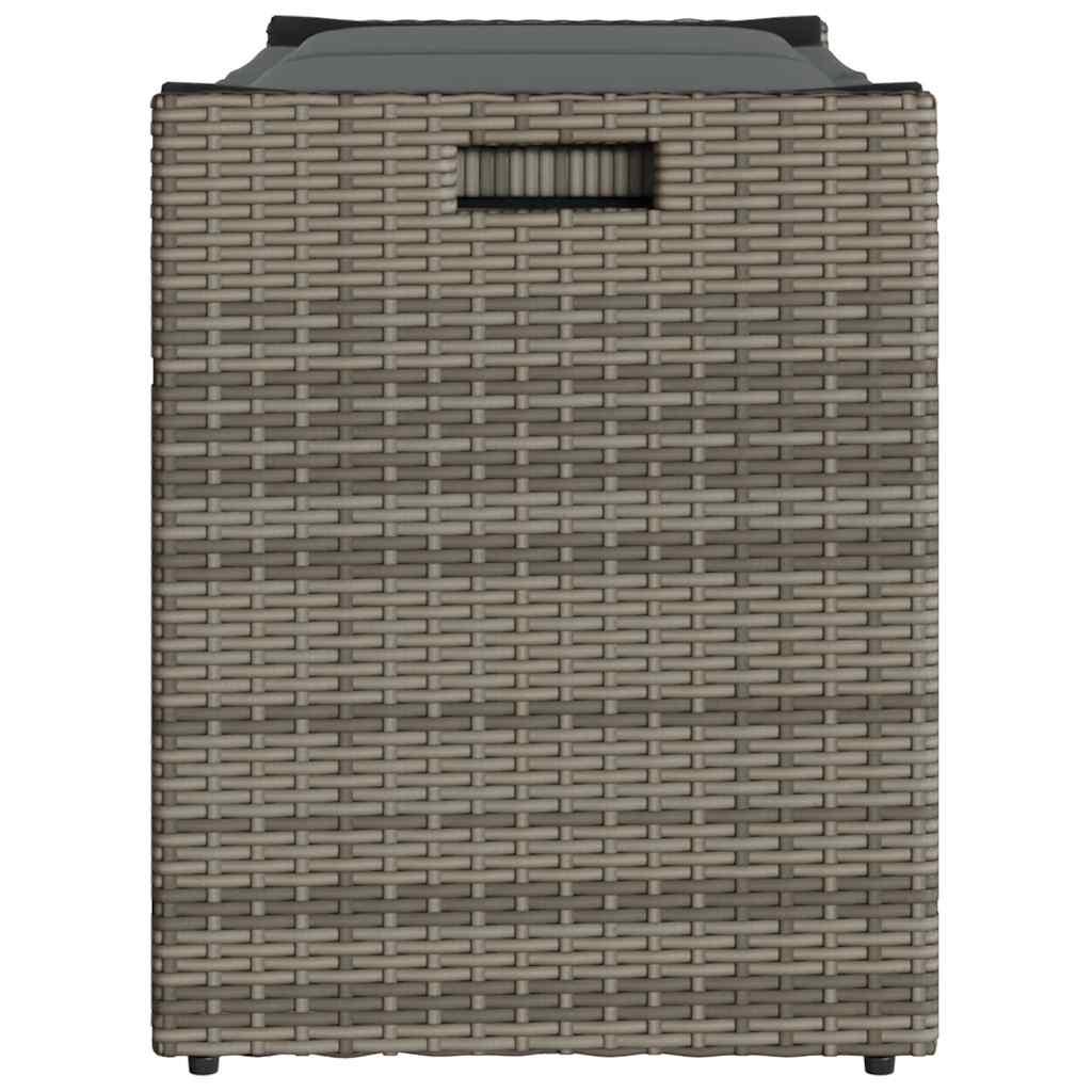 Opbergbank met kussen voor buiten 100 cm poly rattan grijs is nu te koop bij PeponiXL, paradijselijk wonen!