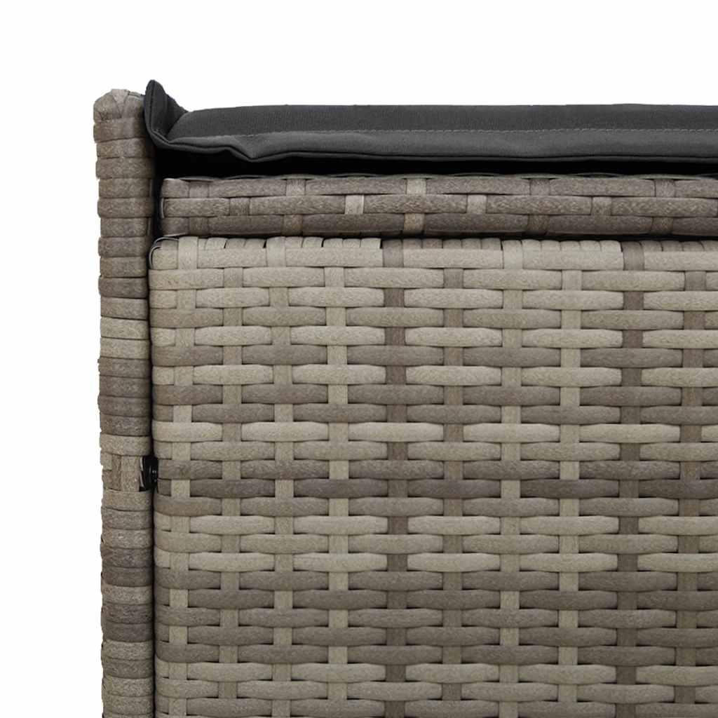 Opbergbank met kussen voor buiten 100 cm poly rattan grijs is nu te koop bij PeponiXL, paradijselijk wonen!