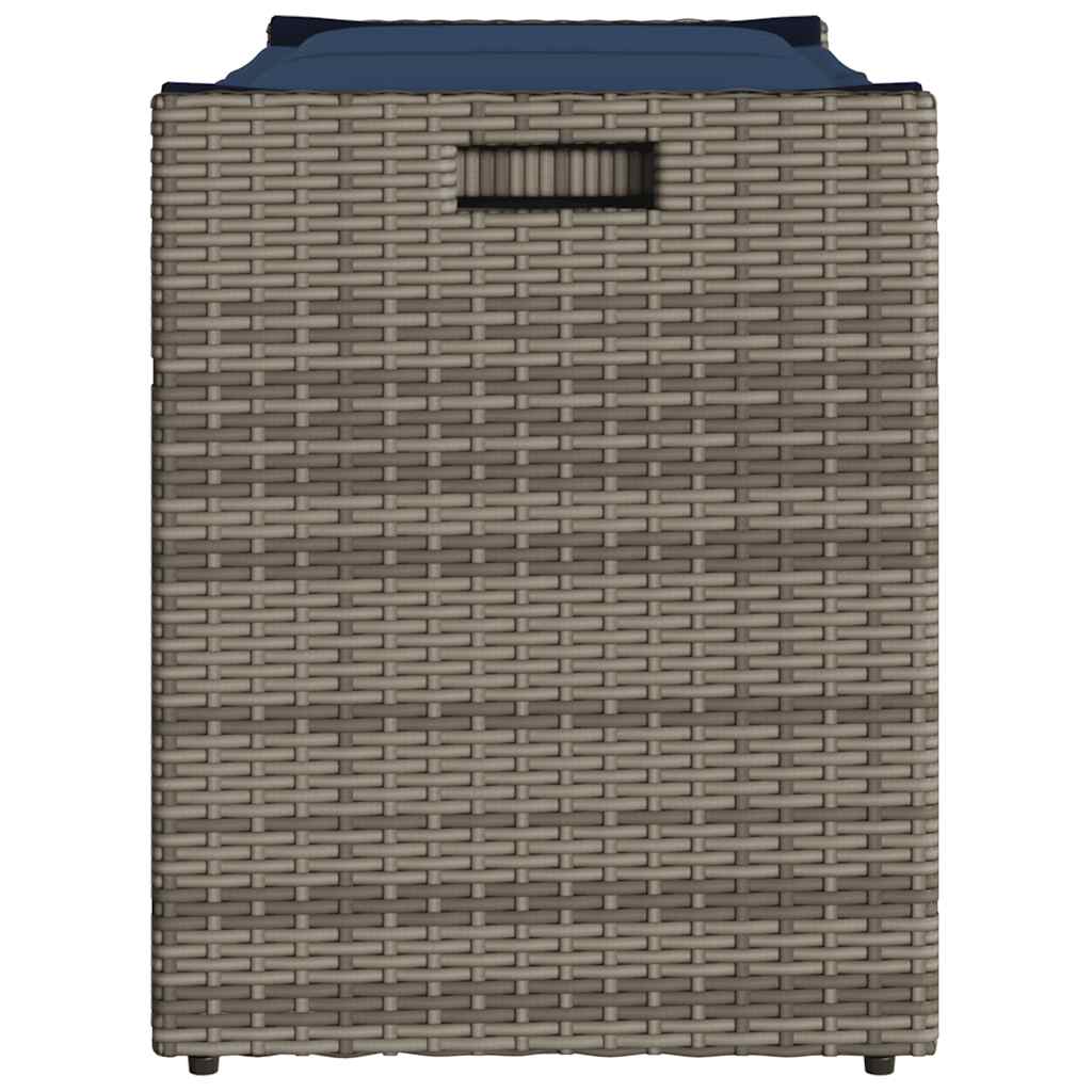 Opbergbank met kussen voor buiten 100 cm poly rattan grijs is nu te koop bij PeponiXL, paradijselijk wonen!