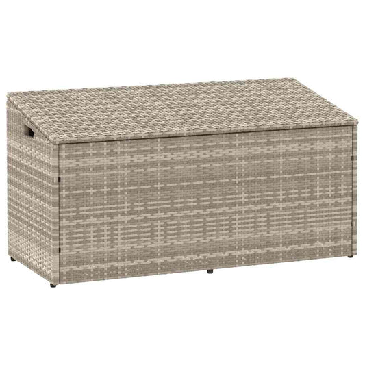 Tuinbox 110x50x58 cm poly rattan lichtgrijs is nu te koop bij PeponiXL, paradijselijk wonen!