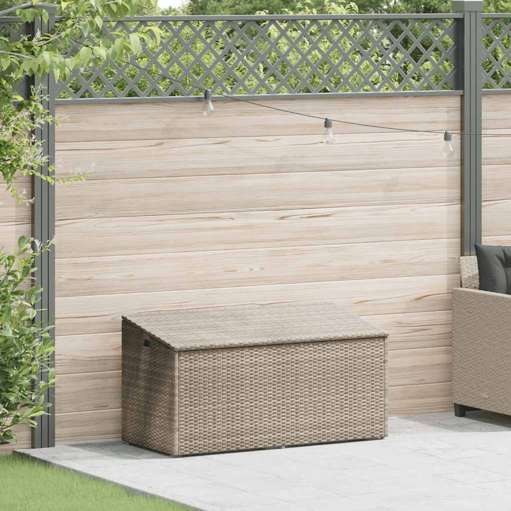 Tuinbox 110x50x58 cm poly rattan lichtgrijs is nu te koop bij PeponiXL, paradijselijk wonen!