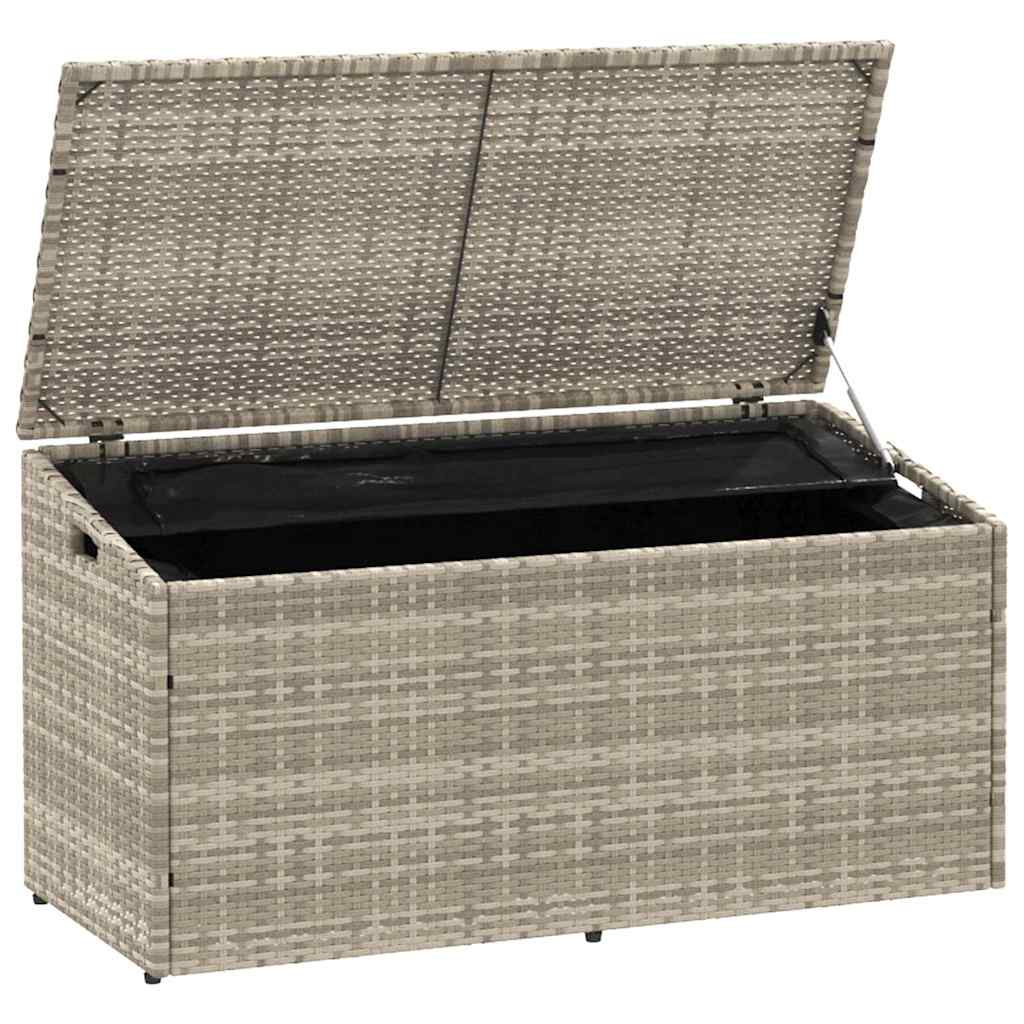 Tuinbox 110x50x58 cm poly rattan lichtgrijs is nu te koop bij PeponiXL, paradijselijk wonen!