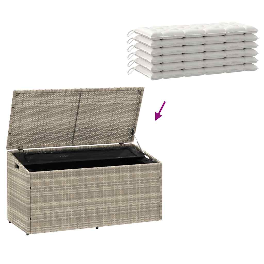 Tuinbox 110x50x58 cm poly rattan lichtgrijs is nu te koop bij PeponiXL, paradijselijk wonen!