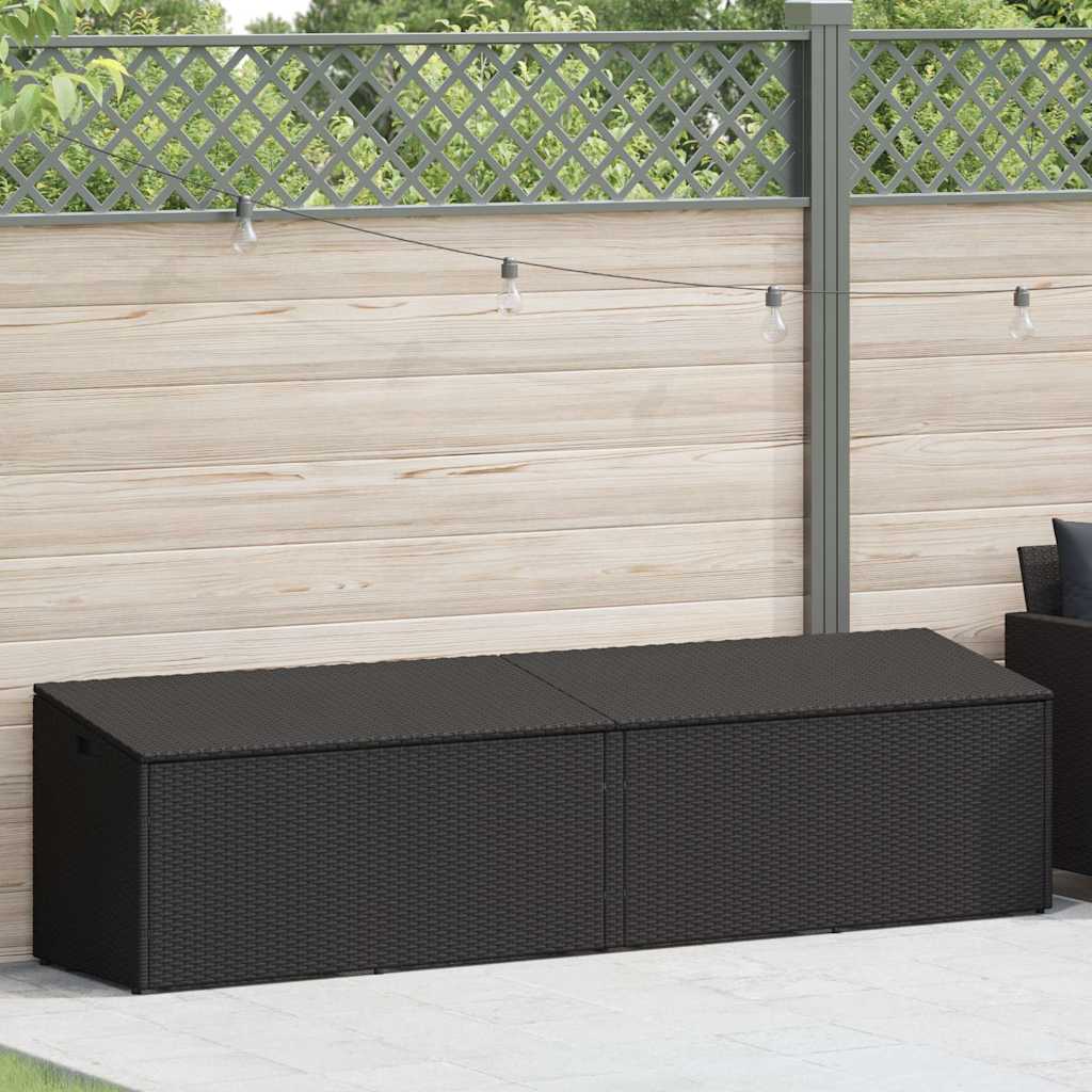 Tuinbox 220x50x58 cm poly rattan zwart is nu te koop bij PeponiXL, paradijselijk wonen!