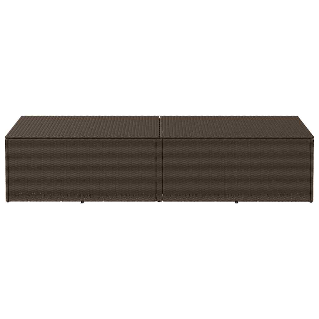 Tuinbox 220x50x58 cm poly rattan bruin is nu te koop bij PeponiXL, paradijselijk wonen!