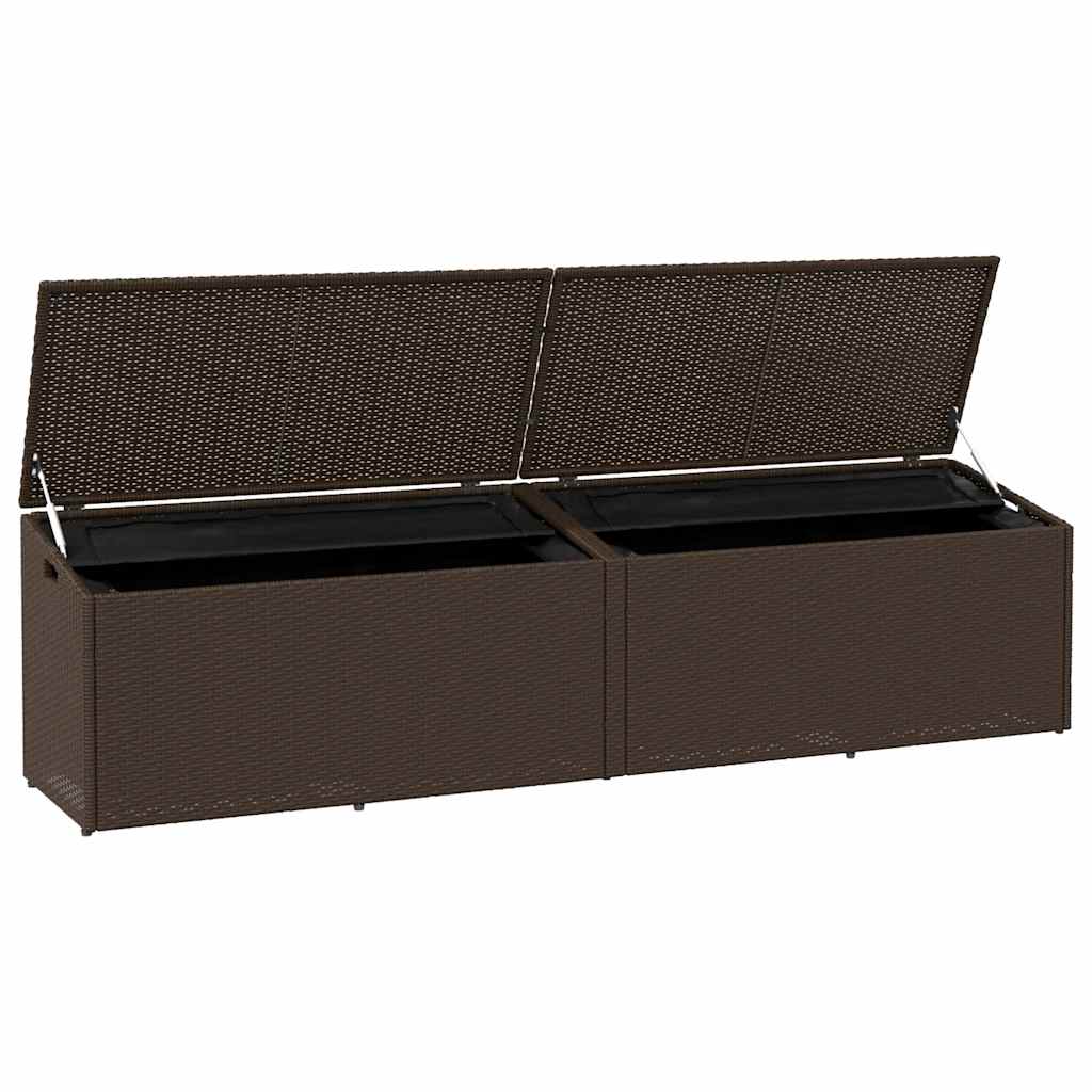 Tuinbox 220x50x58 cm poly rattan bruin is nu te koop bij PeponiXL, paradijselijk wonen!