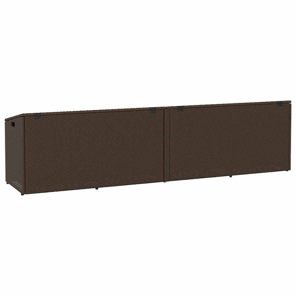 Tuinbox 220x50x58 cm poly rattan bruin is nu te koop bij PeponiXL, paradijselijk wonen!