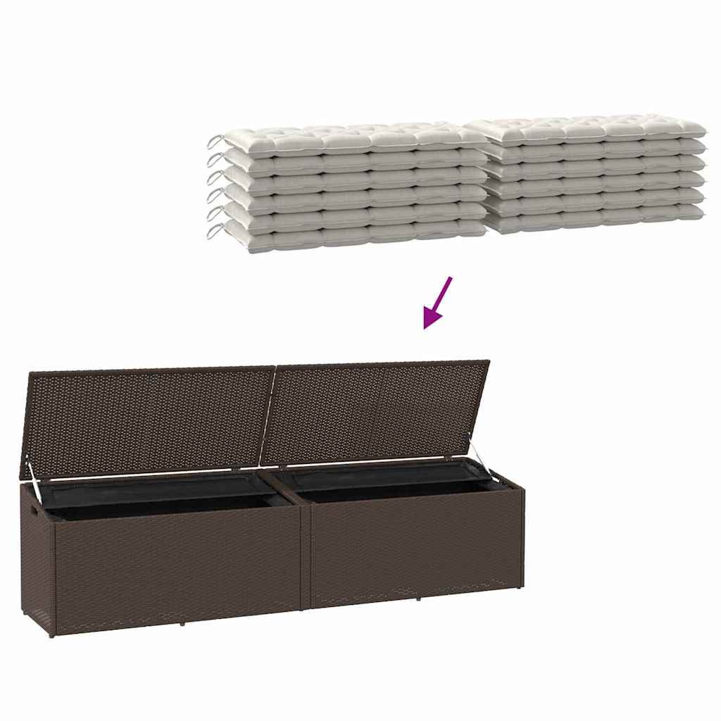 Tuinbox 220x50x58 cm poly rattan bruin is nu te koop bij PeponiXL, paradijselijk wonen!