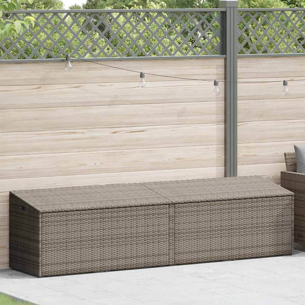 Tuinbox 220x50x58 cm poly rattan grijs is nu te koop bij PeponiXL, paradijselijk wonen!