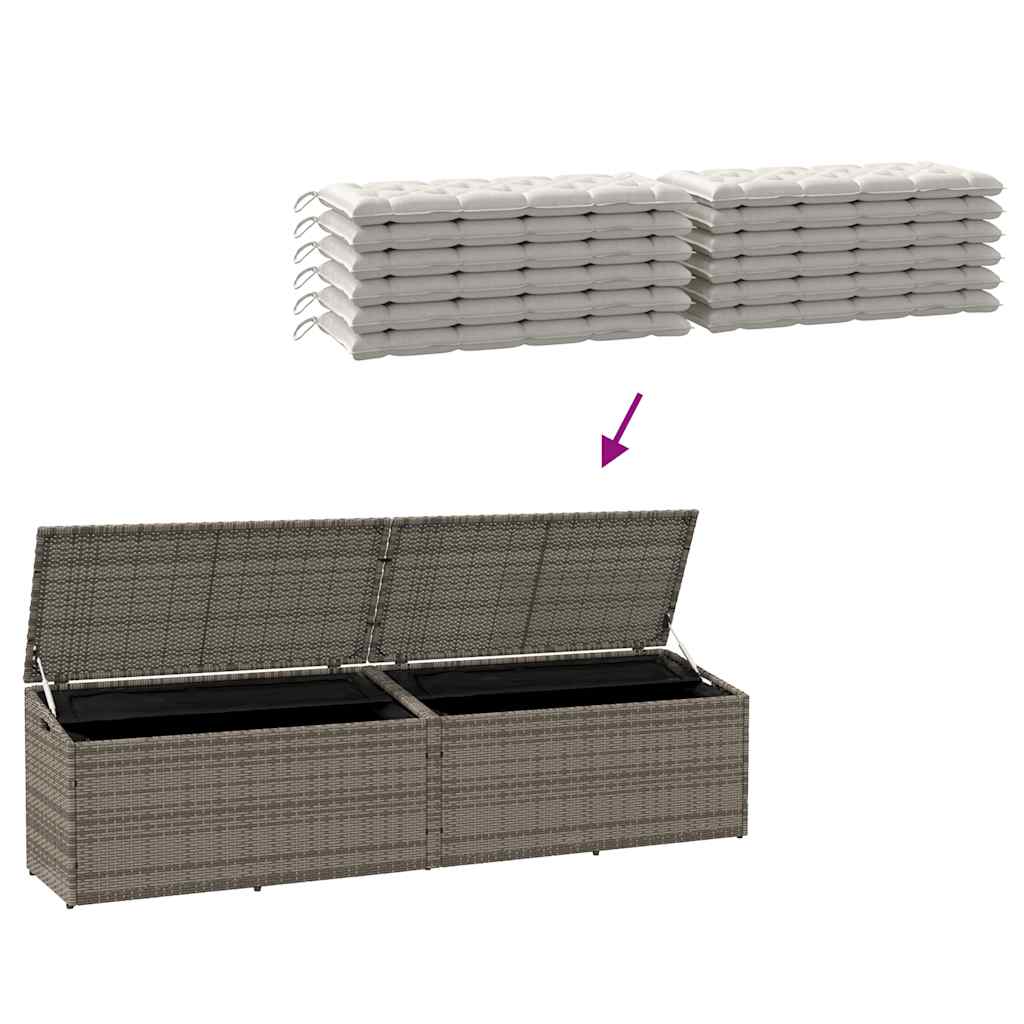 Tuinbox 220x50x58 cm poly rattan grijs is nu te koop bij PeponiXL, paradijselijk wonen!