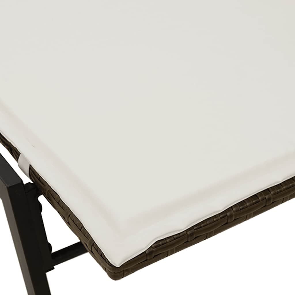 Ligstoel met kussen bruin polyrotan is nu te koop bij PeponiXL, paradijselijk wonen!