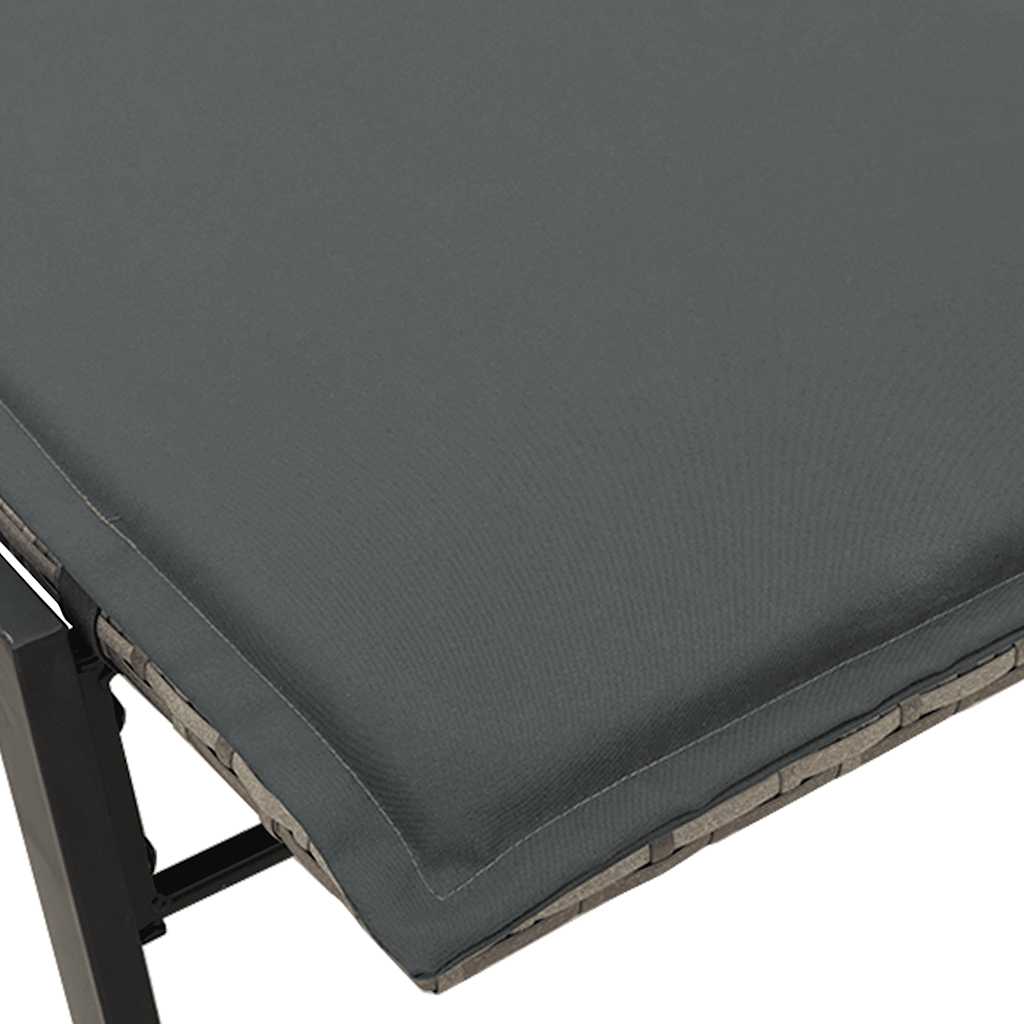 Ligstoel met kussen grijs polyrotan is nu te koop bij PeponiXL, paradijselijk wonen!