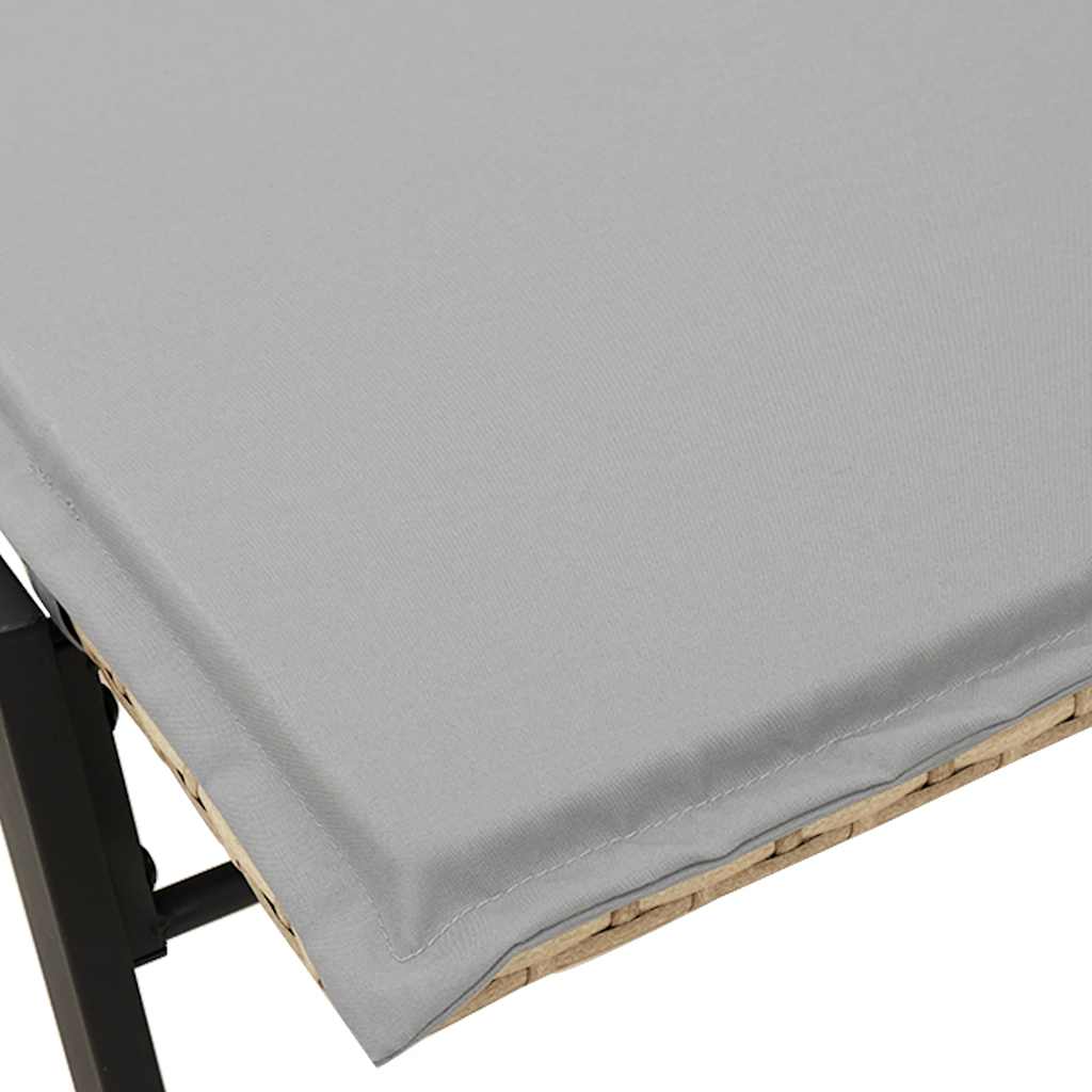 Ligstoel met kussen beige polyrotan is nu te koop bij PeponiXL, paradijselijk wonen!