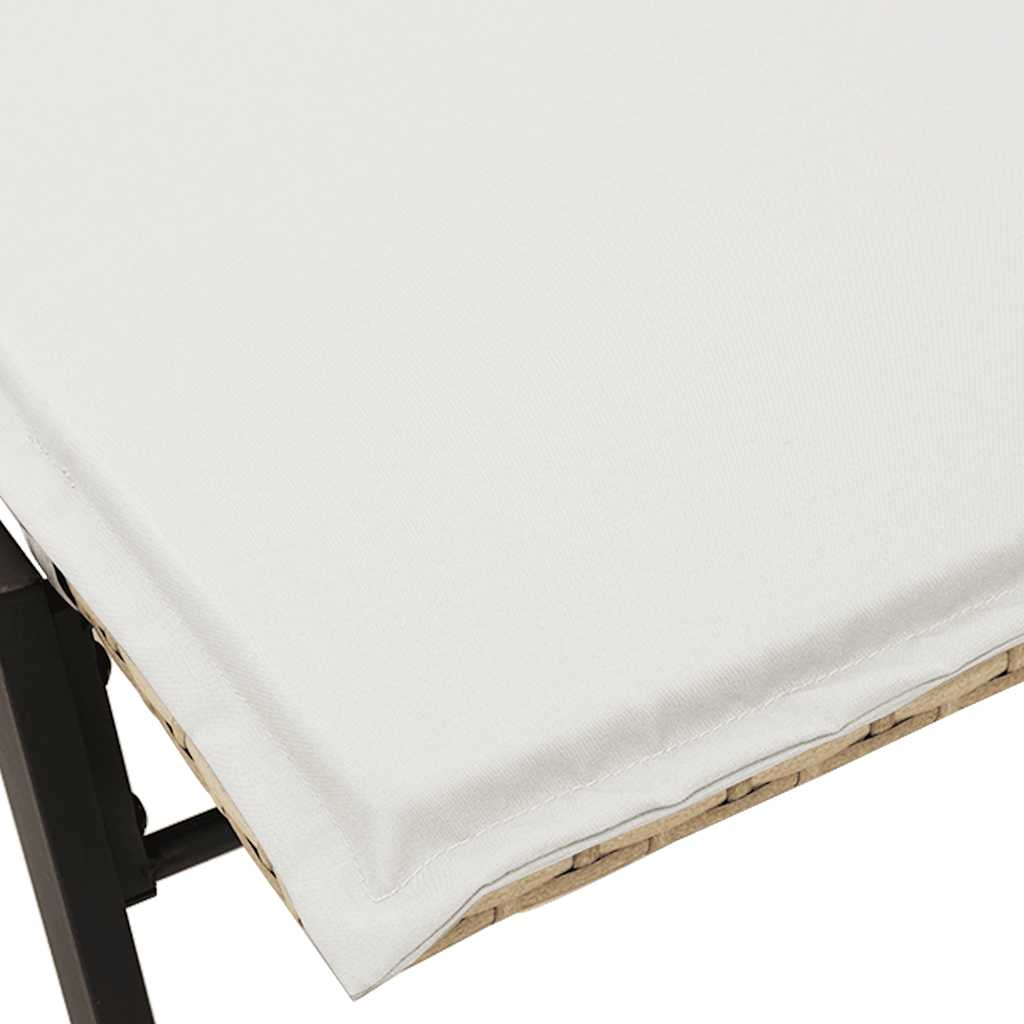 Ligstoel met kussen beige polyrotan is nu te koop bij PeponiXL, paradijselijk wonen!