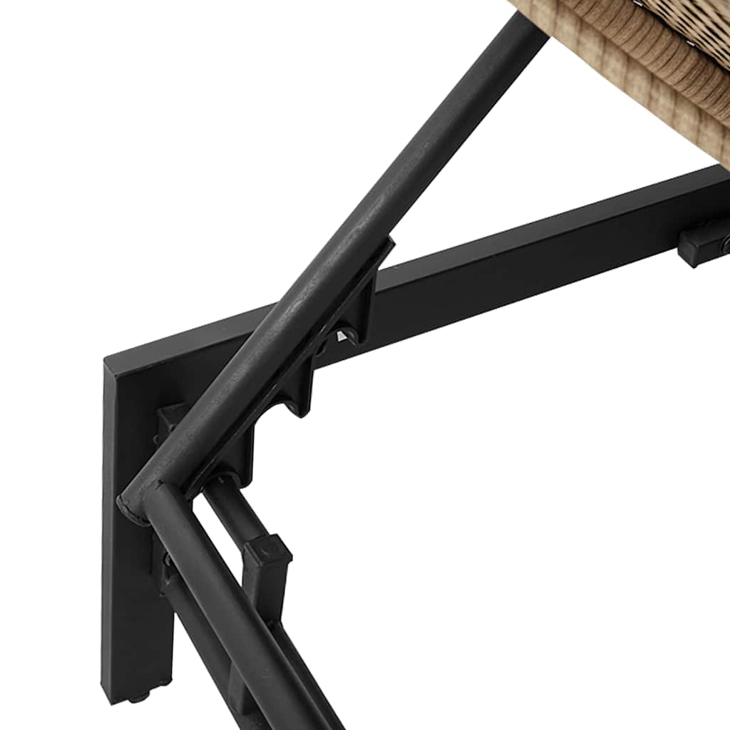 Ligstoel met kussen beige polyrotan is nu te koop bij PeponiXL, paradijselijk wonen!