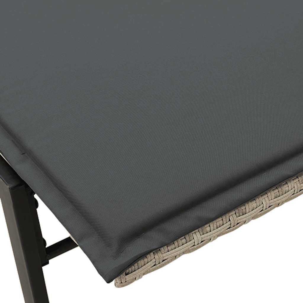 Ligstoel met kussen lichtgrijs polyrotan is nu te koop bij PeponiXL, paradijselijk wonen!