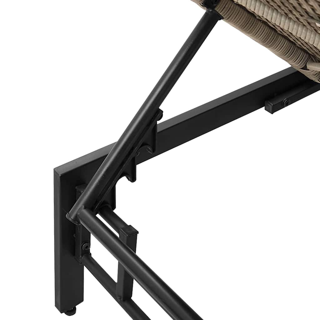 Ligstoel met kussen lichtgrijs polyrotan is nu te koop bij PeponiXL, paradijselijk wonen!