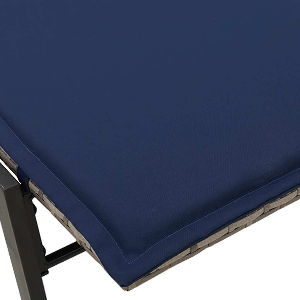 Ligstoel met kussen grijs polyrotan is nu te koop bij PeponiXL, paradijselijk wonen!